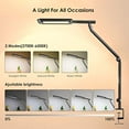 thumbnail image 3 of Desk lamp with clamp, Wellwerks 15W Super light Swing arm lamp, Eye-Caring LED clamp lamp, Timer, Memory, Adjustable Color Temperature clamp light, Modern Architect Table Lamp for Task/ Study/ Reading, 3 of 3