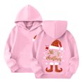 thumbnail image 6 of Staki Christmas Graphic Hoodies Girl Christmas Sweatshirt Casual Pullover Tops Kids Ugly Christmas Hoodies(Pink,8-10 Years), 6 of 7