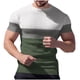 thumbnail image 5 of Ceisia Men's Summer Casual Slim Fit Crew Neck Short Sleeve T-Shirt Color Block Waffle Knit Stretch Fabric Army Green S Gifts, 5 of 7