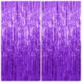 thumbnail image 1 of Telón de fondo de cortina metalizado morado, paquete de 2 unidades, 1 of 7