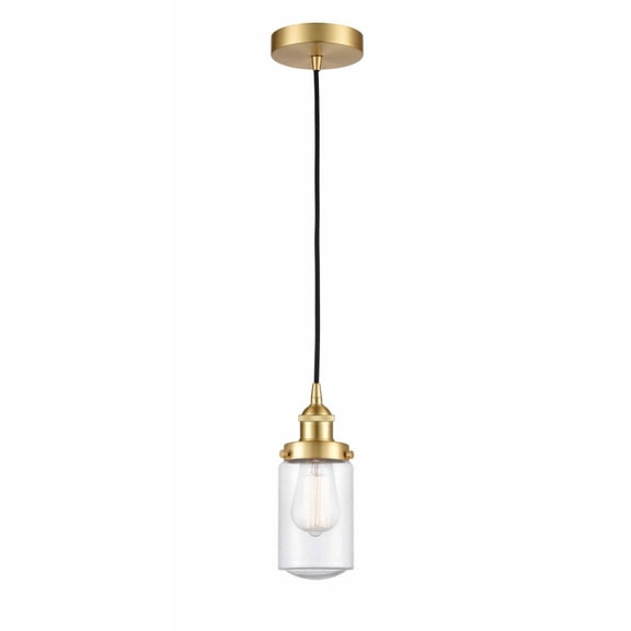 616-1PH-SG-G314-LED-Innovations Lighting-Dover - 1 Light Mini Pendant In Traditional Style-10.25 Inches Tall and 4.5 Inches Wide Satin Gold Seedy