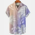 thumbnail image 2 of Jkety Shirt for Men Men's Cotton Linen Shirts Relaxed Fit Short Sleeve Button Down Shirt Button Up Pleats Shirts Purple,3XL, 2 of 3