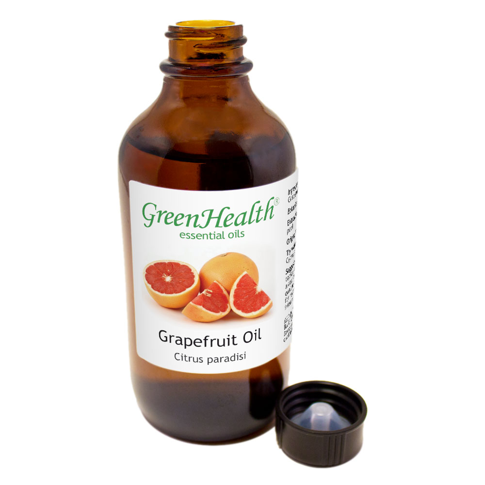 Grapefruit Essential Oil - 4 fl oz (118 ml) Glass Bottle w/ Cap - 100% Pure Essential Oil by GreenHealth