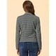 thumbnail image 4 of INSPIRE CHIC Blazer a rayas con cierre de botón y bolsillo con solapa con muesca para mujer Gris blanco XL, 4 of 6