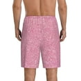 thumbnail image 3 of Naloa Glitter Pink Men's Short Pajama Pants, Lounge Comfort Shorts with Elasticized Waistband and Side Pockets - Large, 3 of 9