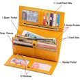 thumbnail image 2 of Womens Wallet Large Capacity Rfid Blocking Genuine Leather Trifold Wallet Yellow, 2 of 3