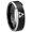 Black 2 Tone Beveled Edge, variant on Zelda Triforce Beveled Edge Brush Black 2 Tone Tungsten Ring 10MM