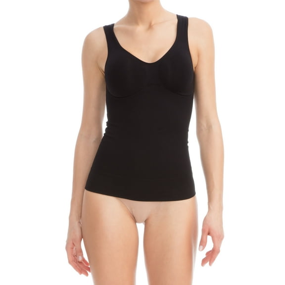 Farmacell Women's Push-up Camisole, Shaping Control Vest with Flat Tummy and Push-up Effect, Made in Italy, Black, S, Cod. 607