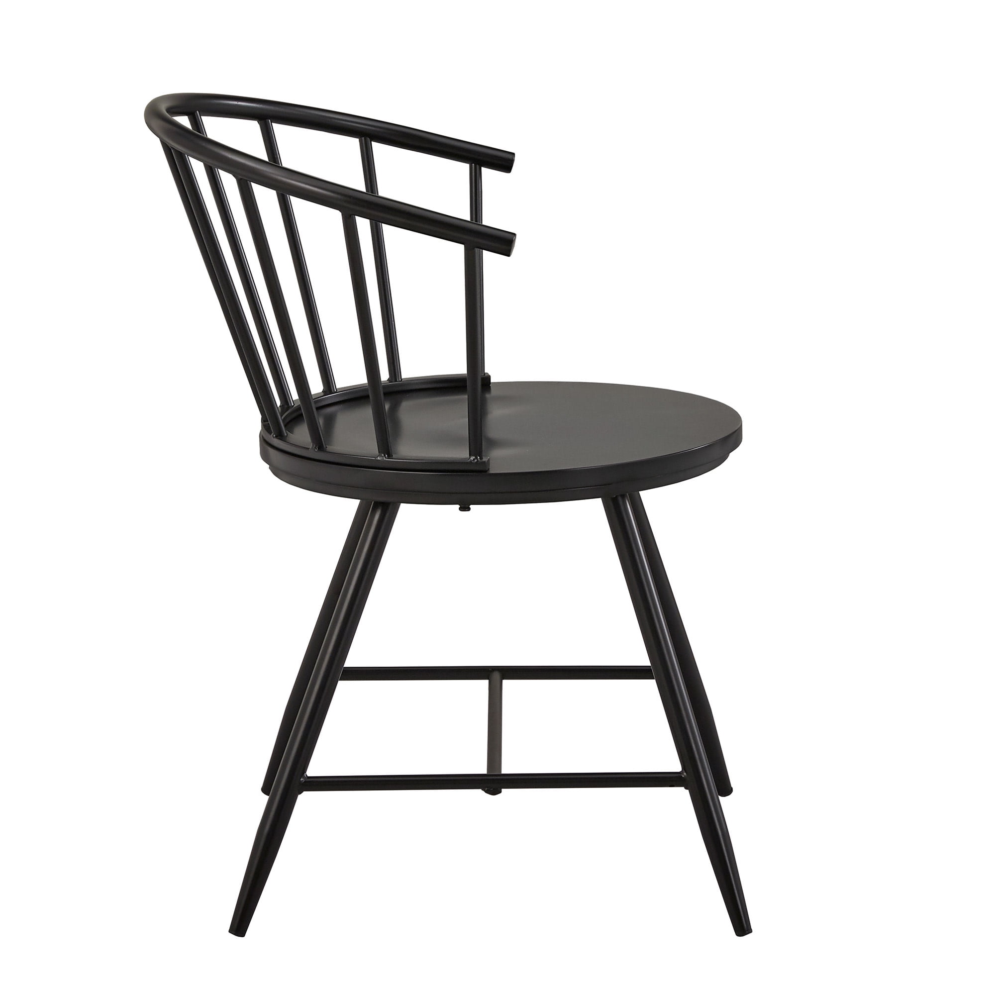 Weston Home Lydford Slope Low Back Windsor Metal Side Chairs, Set of 2, Black