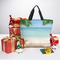 thumbnail image 6 of Wukai Starfish in Beach Print Reusable Grocery Bag Shopping Bags with Zipper Shoulder Shopping Handle Bag Suitable for Outdoor Convenient Daily Bag, 6 of 8