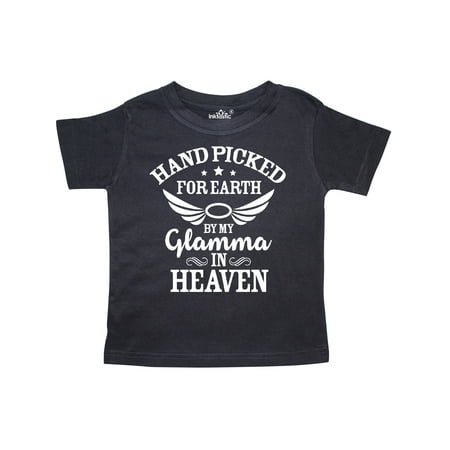 

Inktastic Handpicked for Earth By My Glamma in Heaven with Angel Wings Gift Toddler Boy or Toddler Girl T-Shirt