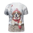 thumbnail image 2 of Playful Saint Bernard Welcomes Winter Snowy Day with Cardinal Bird All Over Print 3D Shirt Unisex Merch St Dog Lover - 2017, 2 of 6