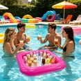 thumbnail image 5 of Dvumao Summer Swimming Pool Buoyancy Ice Bar, Thickened PVC Inflatable Cup Holder, Pool Party Drink Float, 5 of 6
