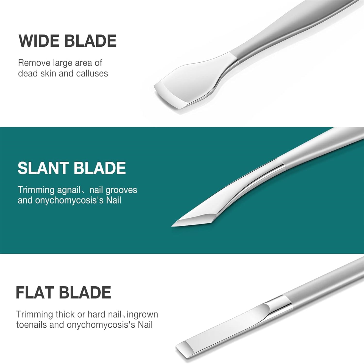 Pedicure Knife Set Professional Ingrown Toenail Clippers Foot Care Tools Stainless Steel Nail Cuticle Nippers Remover Kits (7 Pcs Set)