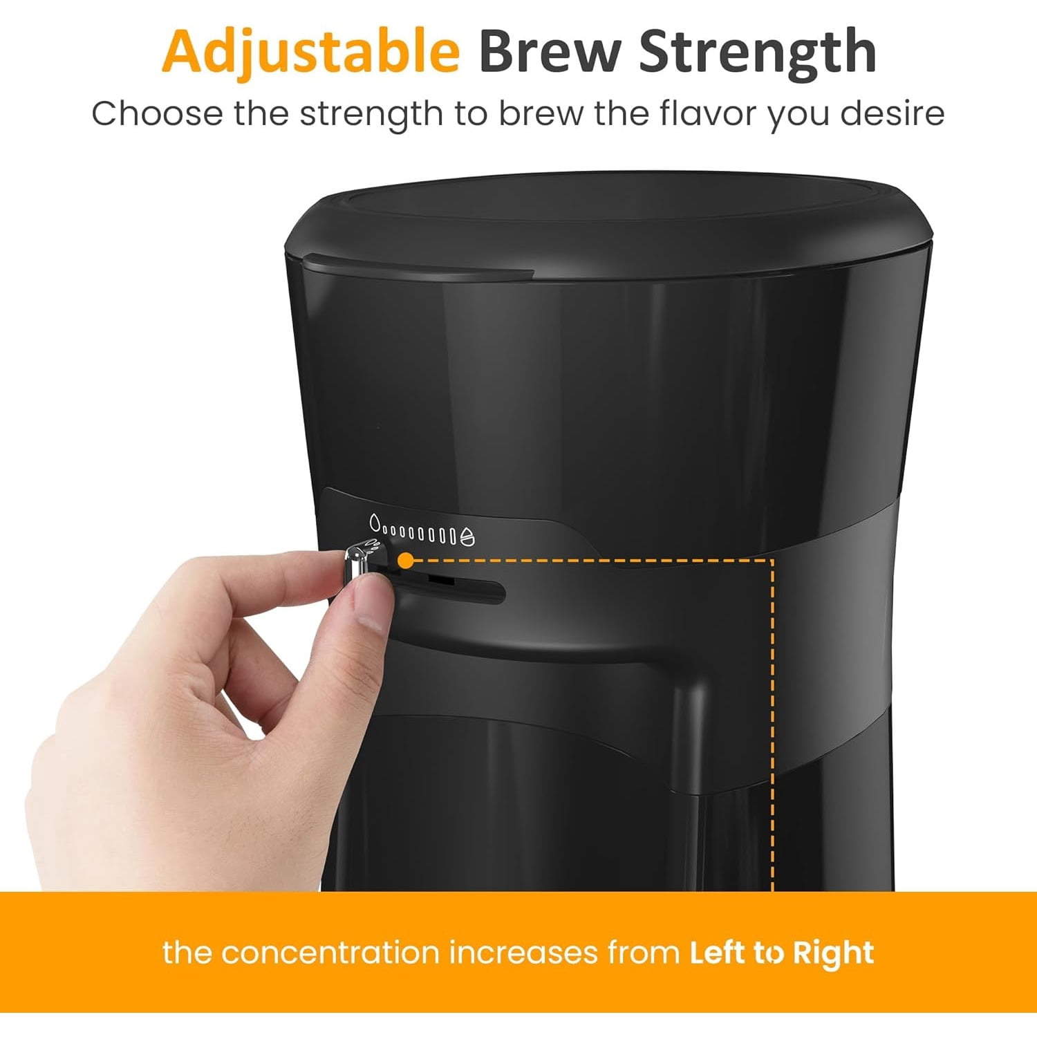 Superjoe Iced Coffee and Tea Maker with Reusable Coffee Filter and Portable 20oz Double Insulated Cups, Single Serve Machine for Home, Strength Control for Flavor, Black