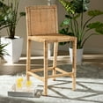 thumbnail image 7 of Baxton Studio Sofia Modern and Contemporary Natural Finished Wood and Rattan Counter Stool, 7 of 7