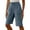 Blue, variant on IWRICH Bermuda Shorts for Women Knee Length Cotton Linen Wide Leg Gauze High Waisted Casual Vacation Short Pant with Pockets Purple XXL