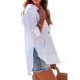 thumbnail image 4 of Gauze Hoodie for Women Summer Hoodies for Women Gauze Coverups for Women Swim Cover up Top Hooded Swimsuit Coverup for Women Women's Beach Tunics and Cover-up Tops,White,3XL, 4 of 8