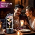 thumbnail image 6 of Golden Rose Night Light, Preserved Rose in Glass Dome with Bluetooth Speaker, Musical Gift for Mother's Day/Birthday/Valentine's Day, Black Base, 6 of 7