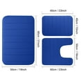 thumbnail image 4 of 3 Pcs Memory Foam Bath Mats Soft Absorbent Bathroom Rugs,Machine Washable Easy to Clean, Royal Blue, 4 of 9