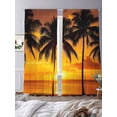 thumbnail image 4 of Coconut Tree Sheer Curtains 108 Inch Long 2 Panels, Summer Beach Ocean Sunset Modern Light Filtering Rod Pocket Curtains, Sheer Voile Drapes for Living Room Bedroom, 52"x108", 4 of 8