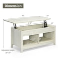 thumbnail image 2 of Gymax Lift Top Coffee Table w/ Hidden Storage Compartment & Lower Shelf Rustic Ivory, 2 of 10