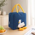 thumbnail image 4 of Cute Insulated Lunch Bag, Duckling Design Thermal Tote with Spacious Interior, Portable Reusable Bento Cooler for School Work Picnic and Travel(Navy), 4 of 7