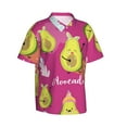 thumbnail image 2 of Fotbe Pink Green Avocado Hawaiian Shirt For Men Unisex Summer Beach Casual Short Sleeve Cotton Linen Button Down Shirts-Large, 2 of 9