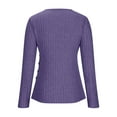 thumbnail image 7 of WMTBSRSW Womens Long Sleeve Shirts Deep V Neck Rib Knit Slim Fit Wrape Tops Casual Stretch Basic Tee Going Out Top Fall Fashion Clothes Purple X-Large, 7 of 7