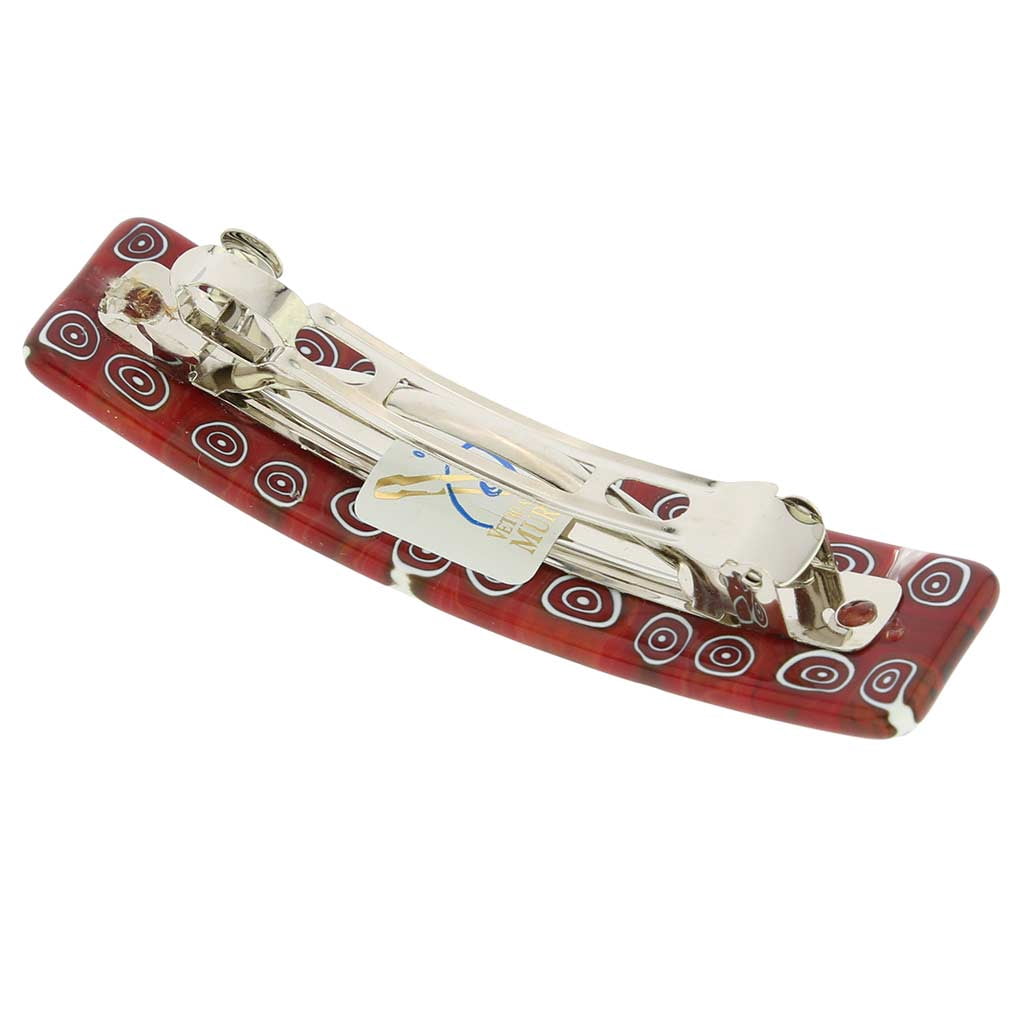 GlassOfVenice Murano Glass Millefiori Hair Clip - Red