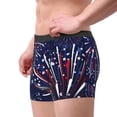 thumbnail image 2 of Balery Red White Blue Fireworks 1 Calzoncillos bóxer para hombre, ropa interior de algodón suave y transpirable con cinturilla de nailon-Medium, 2 of 5