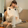 thumbnail image 1 of Conjuntos de pijamas de manga larga para mujer, ropa de dormir de satén para otoño, conjunto de Pijama para niña joven, ropa de casa para mujer, 1 of 4