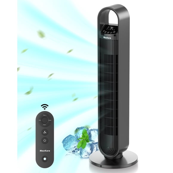 Ventilateur Tour de 36 Pouces, Ventilateur Oscillant de Refroidissement, Télécommande, 3 Modes de Vent, Minuterie, pour Bureau, Maison