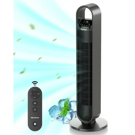 MaxKare 36in Tower Fan Quiet Cooling Fan with 60° Oscillation  Remote Control  3 Speeds & 3 Modes & Timer- Gray