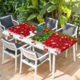 thumbnail image 2 of Christmas Table Cloths for 3 Foot Rectangle Tables, Winter Snowman Pine Tree Branches Balls Snowy Patio Waterproof Elastic Fitted Tablecloths, Washable Rectangular Table Cover for Camping, 2 of 8