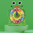 thumbnail image 1 of Yhsdtq,Seasonal Savings,Wooden Interactive Clock, Learning Time Tool, Hour Minute Hands, Colorful Design, Education, Clock Activity Toy, Early Learning Game | Wood, Green, 1 of 5