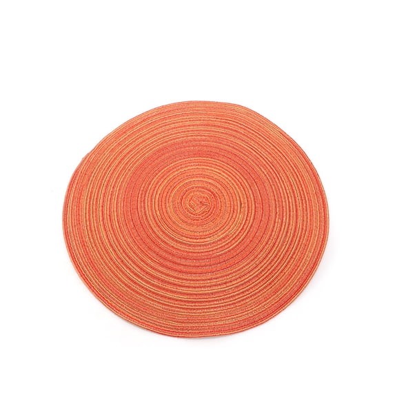Nvzi 6-piece Orange circular placemat 4.33 inches, heat-resistant and non slip placemat, suitable for fashionable table decoration for family dining, gatherings, and parties