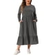 thumbnail image 1 of Vestido de Pascua de Talla Grande para Mujeres Agnes Orinda, Manga Larga, Corto en A con Bolsillos 3X Gris, 1 of 5