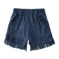 thumbnail image 4 of LIJCC Kids Girls Faux Suede Fringe Shorts Tassel Retro Solid Color Rodeo Performance Costume Shorts with Pockets, 4 of 4