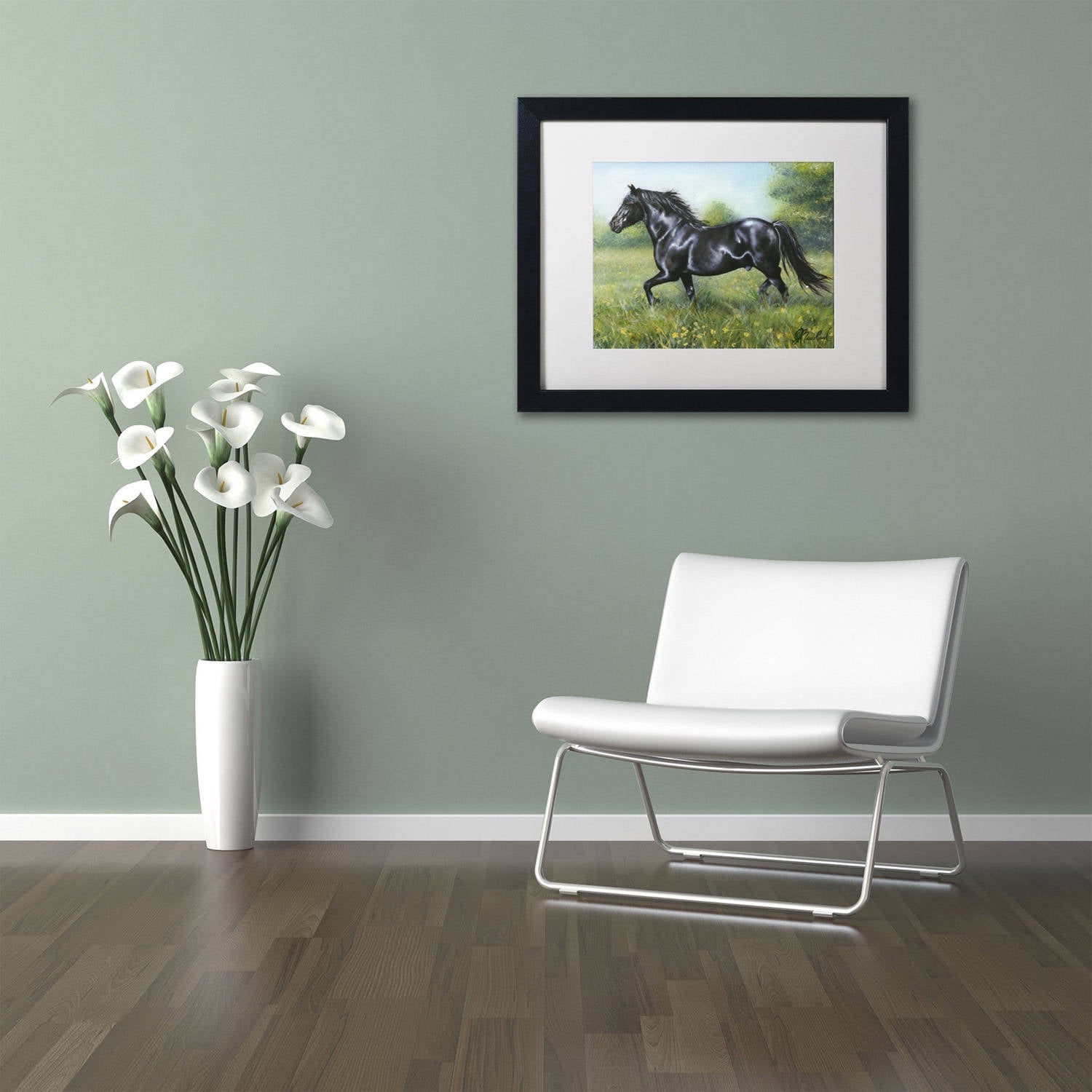Trademark Fine Art 'Free Spirit' Canvas Art by Jenny Newland, White Matte, Black Frame
