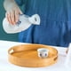 thumbnail image 5 of Round wooden tray with handles (brown), 25x25x4cm, round decorative tray, natural bamboo, decorative tray for coffee, bar, 5 of 5