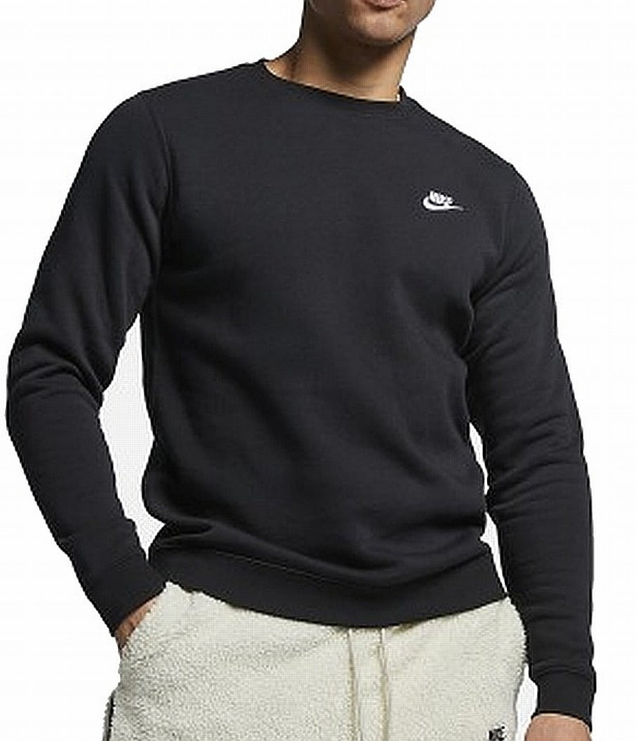 Nike Club Fleece Crew Neck Men's T-Shirt Black/White 804340-010 ...