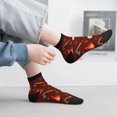 thumbnail image 2 of Rateoe Fire Extinguisher Pattern Quarter Crew Socks,Toe Seamed Ankle Socks,Cotton Cushioned Breathable Athletic Crew Sports Socks, 2 of 7