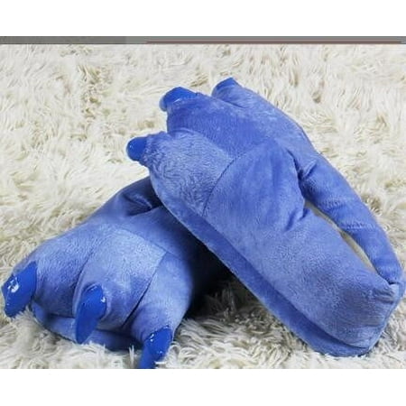

YOLAI Winter Women s Indoor Slippers Adult Plush Indoor Warm Slippers Funny Animal Paw Monster Claw Footbinding Shoes Blue