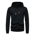 thumbnail image 3 of Momasggi Men’s Hoodies Long Sleeve Pullover Tops Waffle Hoodie Casual Drawstring Hooded Sweatshirt Solid Color Outdoor Hoodies with Pockets Black M, 3 of 9