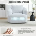 thumbnail image 4 of NeoKo Modern 360° Swivel Round Cushioned Comfort Chair with Soft Pillow, Teddy Fleece High-Resilience Foam Single Sofa, Metal Base, Suitable for Living Room, Bedroom, Apartment,White, 4 of 9