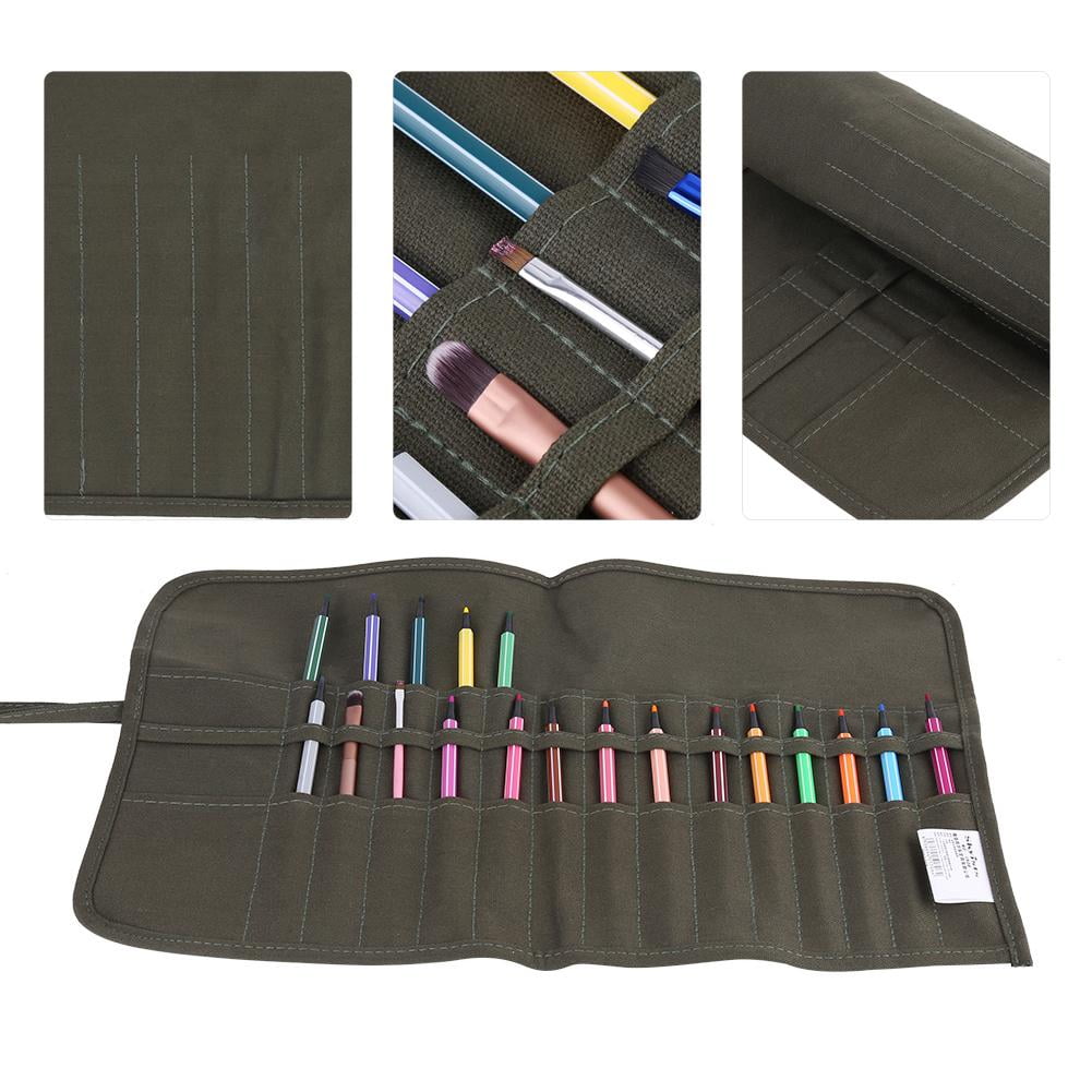 YLSHRF Watercolor Brush Bag,New Larger 30 holes Roll Up Canvas Paint
