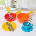 thumbnail image 4 of Pretend Play Dishes Cookware Set - 33 Pcs Childrens Durable Tableware Playset with Drainer, 4 of 10