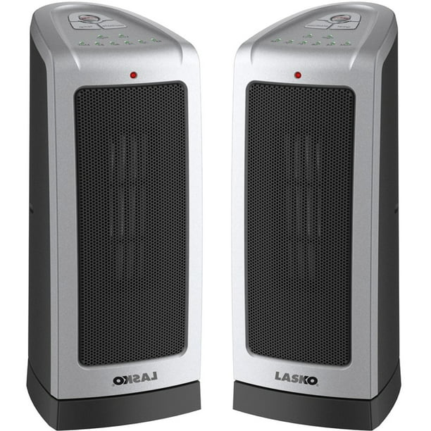 Lasko 2 Pack 5309 Oscillating Ceremic Tower Heater With Electronic Thermostat 1500 Watt Walmart Com Walmart Com