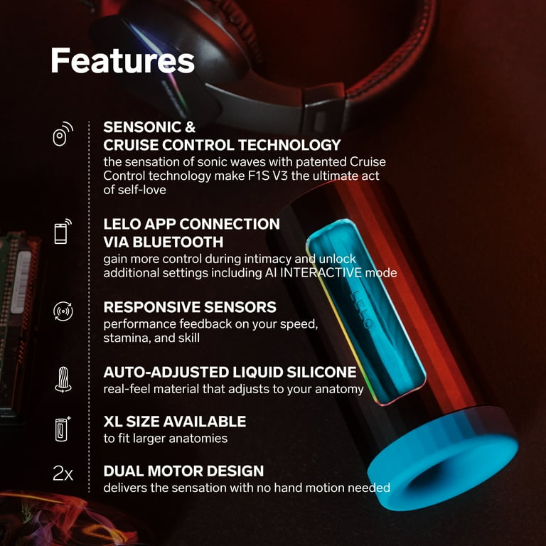 LELO F1S V3 XL Vibrating Penis Sleeve with 8 Settings App and an AI  Masturbator for Men, Red - Walmart.com